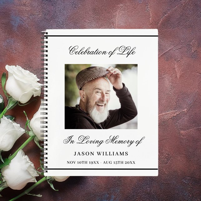 Gästebuch Gedenkstätte Beerdigung einfaches Foto Notizblock (Von Creator hochgeladen)