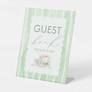 Gästebuch Grüne Babyparty-Tischschild Sockelschild