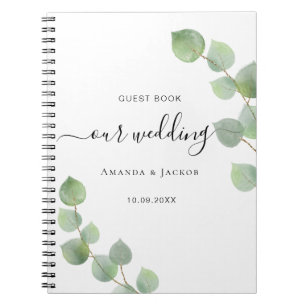 Gästebuch Hochzeit Eukalyptus Grünes Budget Notizblock