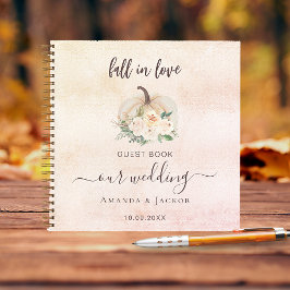 Gästebuch Hochzeit Kürbiscreme Blume fallen Notizbuch