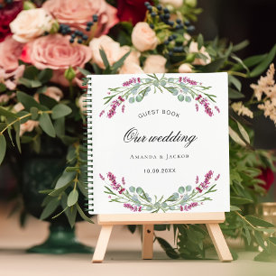 Gästebuch Hochzeit Lavendel rosa Grün Notizbuch
