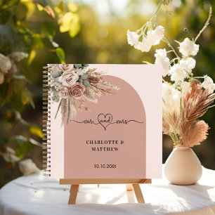 Gästebuch Hochzeit mehr Herz rosa Bogen taupe Notizbuch