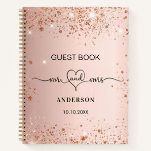 Gästebuch Hochzeit Rose Gold mr mrs Notizbuch
