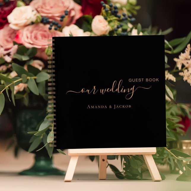Gästebuch Hochzeit schwarzer Goldname Notizbuch (Von Creator hochgeladen)
