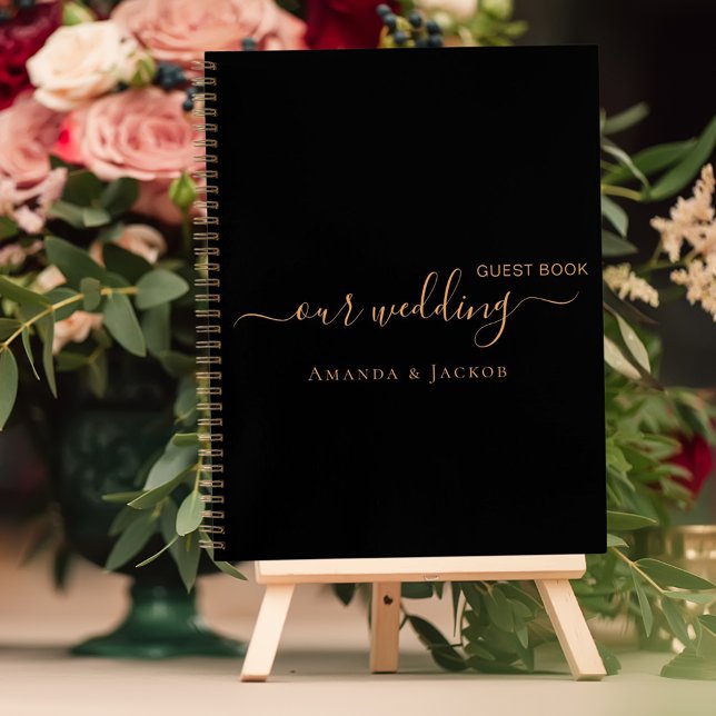 Gästebuch Hochzeit schwarzer Goldname Notizbuch (Von Creator hochgeladen)