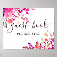 Gästebuch. Hochzeit von Aquarellpinken