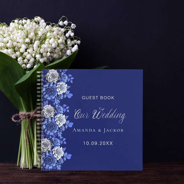 Gästebuch Hochzeitsnacht blauen Blumen Notizbuch (Von Creator hochgeladen)