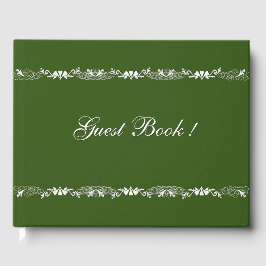 Gästebuch Hunter Green und White Design