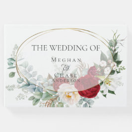 Gästebuch | Ivory Burgundy Peony Floral