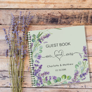 Gästebuch lavender sage green mr mrs wedding notizbuch