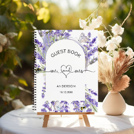 Gästebuch lavender violet florals mehr mrs wedding notizbuch