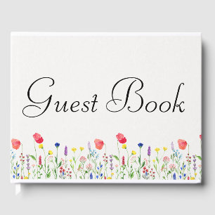 Gästebuch mit Frühlingswildblumen-Thema