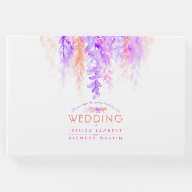 Gästebuch mit lila Orangenpfeife (Vorderseite)