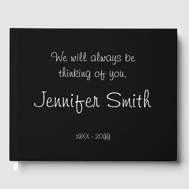 Gästebuch mit respektiertem und elegantem Beileid (Vorderseite)