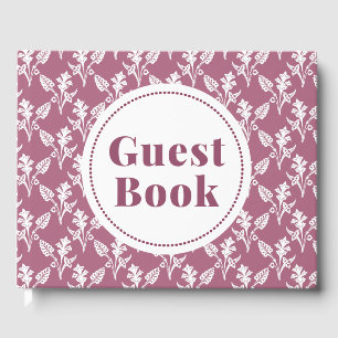 Gästebuch mit rosa und weißem Blumenmuster