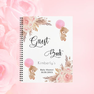 Gästebuch Pampelgras Pink Baby Dusche Mädchen Notizbuch