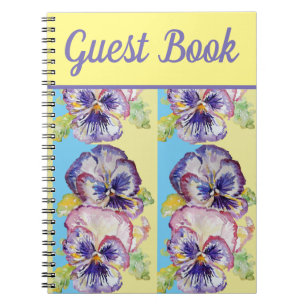 Gästebuch Pansy Lila Blume Watercolor Art Collecti Notizblock