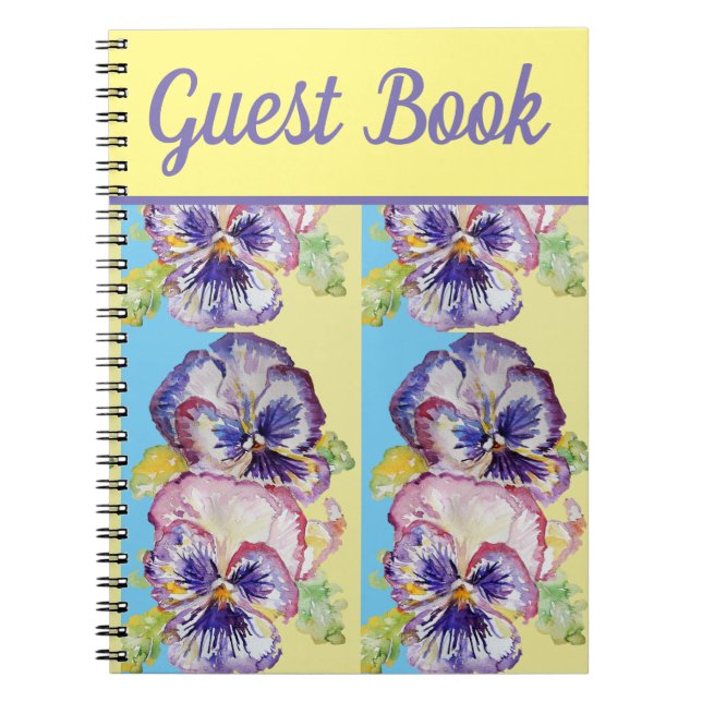 Gästebuch Pansy Lila Blume Watercolor Art Collecti Notizblock (Vorderseite)