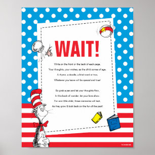 Gästebuch-Party-Schild 'Katze im Hut'-Buch Poster