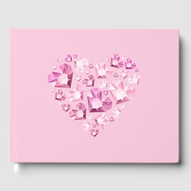 Gästebuch Pink Jeweled Heart (Vorderseite)