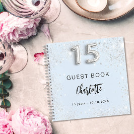 Gästebuch Quinceanera Baby Blue Silver Notizbuch
