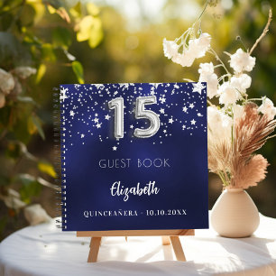 Gästebuch Quinceanera Marine blaue Sterne Notizbuch