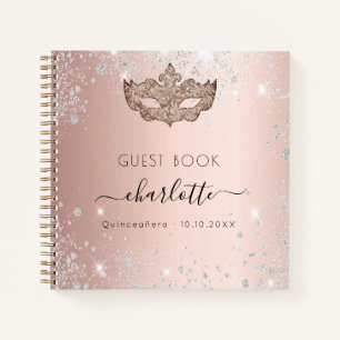 Gästebuch Quinceanera masquerade Rose Gold Notizbuch