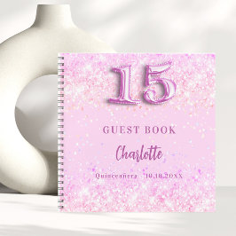Gästebuch Quinceanera rosa Konfetti Name Notizbuch