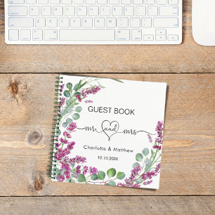 Gästebuch rosa Lavendel grün mr mrs wedding Notizbuch