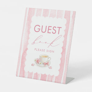 Gästebuch Rosa Mädchen Baby Shower Tischschild Sockelschild