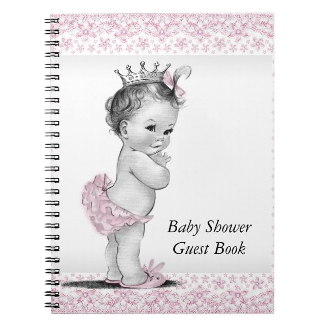 Gästebuch Rosa und Schwarzes Baby Notizblock (Vorderseite)