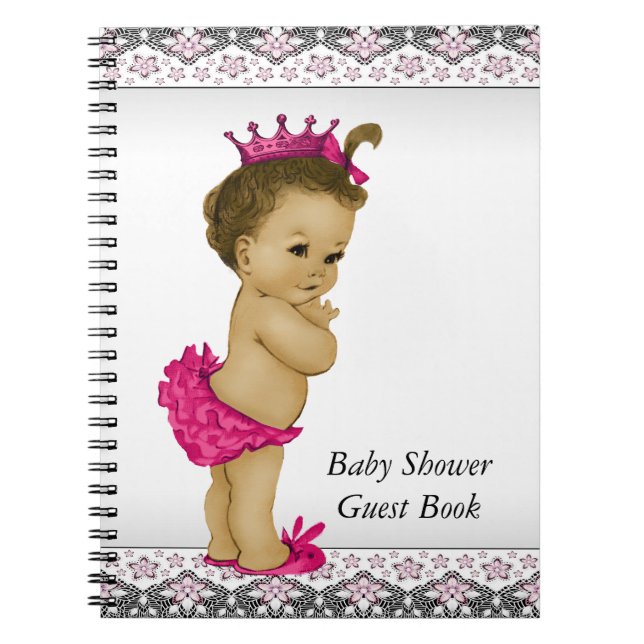 Gästebuch Rosa und Schwarzes Baby Notizblock (Vorderseite)