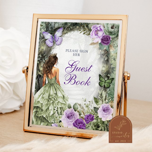 Gästebuch-Schild Purple Sage Enchanted Forest Poster (Von Creator hochgeladen)