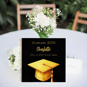 Gästebuch schwarze Gold Graduierungsparty Notizbuch