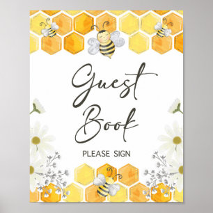 Gästebuch signieren Honey Bee Yellow Dusche Zeiche
