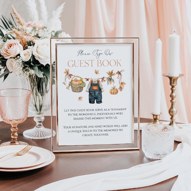 Gästebuch signieren Pumpkin Rustic Fall Baby Dusch (Von Creator hochgeladen)