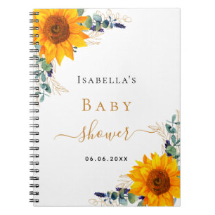 Gästebuch Sonnenblumen Eukalyptus Babydusche Notizblock