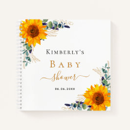 Gästebuch Sonnenblumen Eukalyptus Babydusche Notizbuch