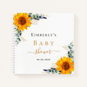 Gästebuch Sonnenblumen Eukalyptus Babydusche Notizbuch