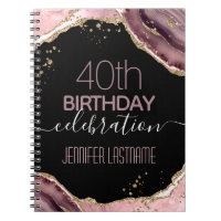 Gästebuch Spiral Foto Notebook 40. Geburtstag