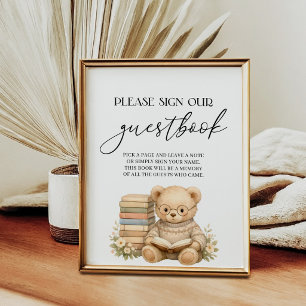 Gästebuch Storybook Neues Kapitel Bär Baby Shower