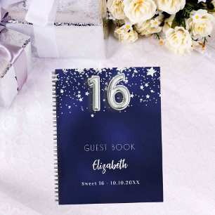 Gästebuch Sweet 16 blaue Sterne Notizbuch