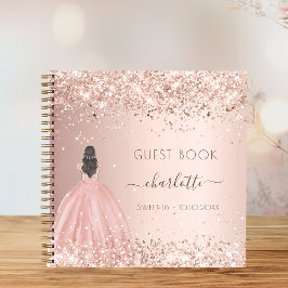 Gästebuch Sweet 16 Kleidung Glitzer Rose Gold Notizbuch