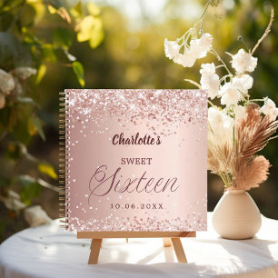 Gästebuch Sweet 16 Rosen gold rosa Notizbuch