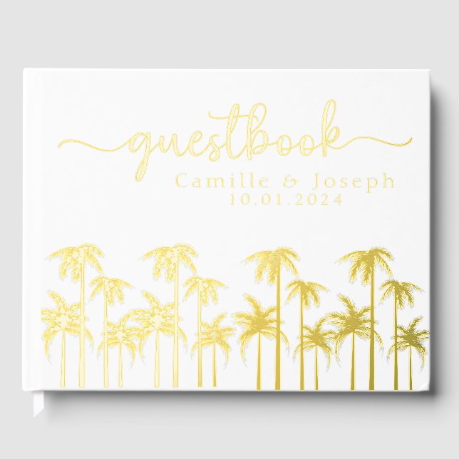 Gästebuch Tropical Palm Hochzeit in Urlaubsort (Vorderseite)
