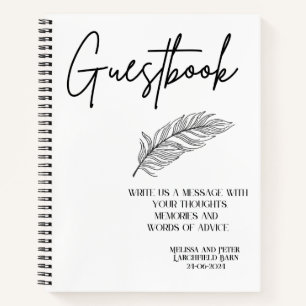 Gästebuch Wedding Elegant Blank Interior Notebook Notizbuch