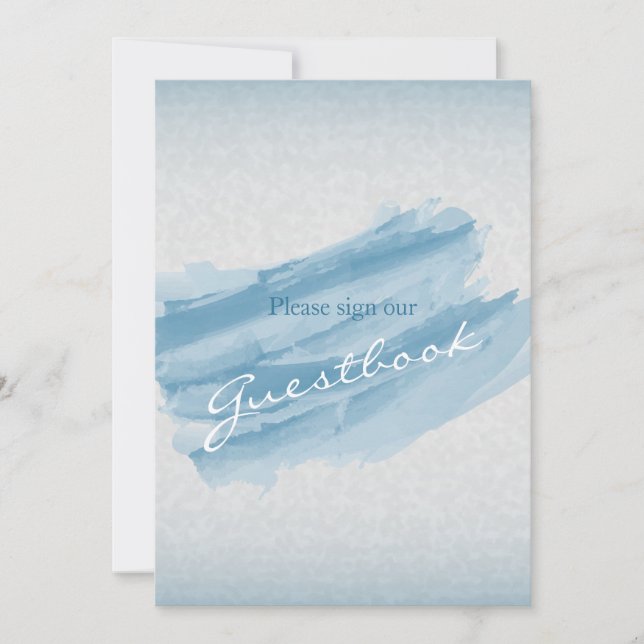 Gästebuch Wedding Sign - Modern Blue Watercolor (Vorderseite)