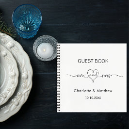 Gästebuch weiß mr mrs Herz-Drehbuch Hochzeit Notizbuch