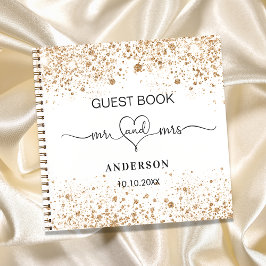 Gästebuch weißes Gold mr mrs Herz Hochzeit Notizbuch