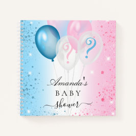 Gästebuch zeigt Babydusche blau pink Notizbuch